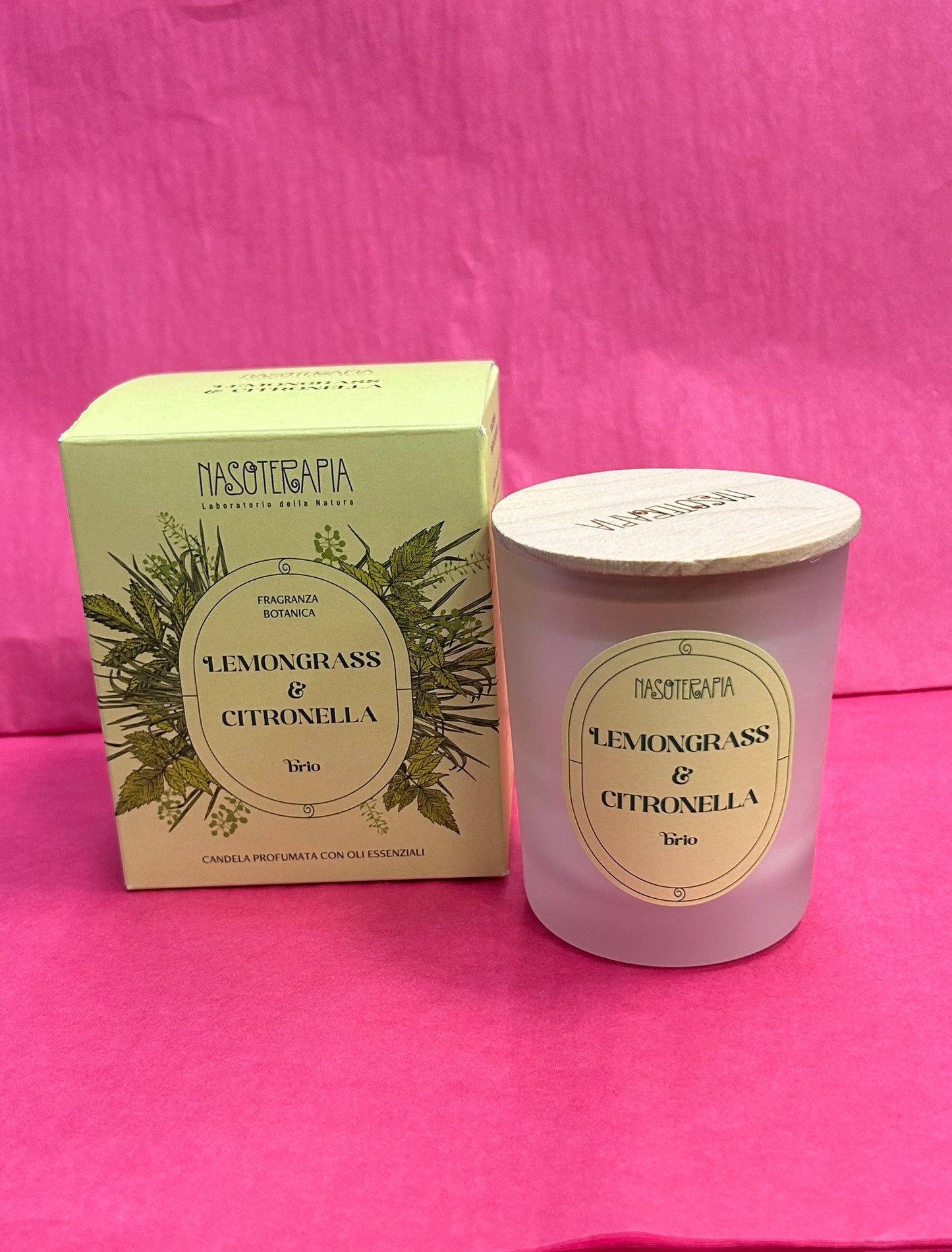 Candela profumata Lemongrass e Citronella