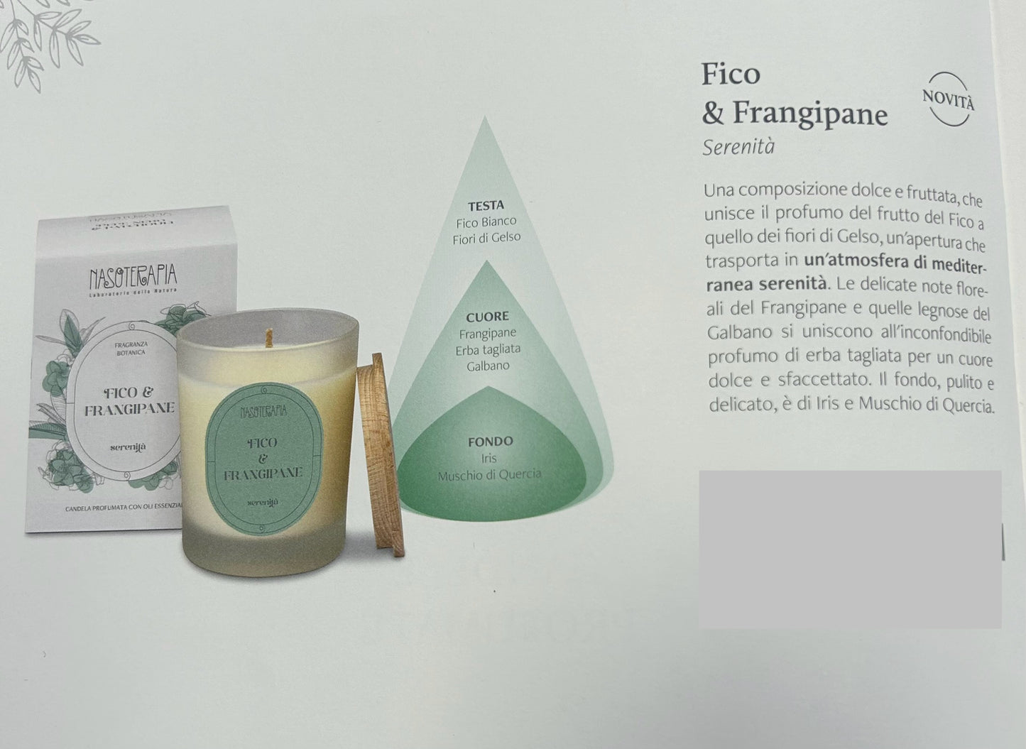 Candela profumato con olii essenziali Fico e Frangipane
